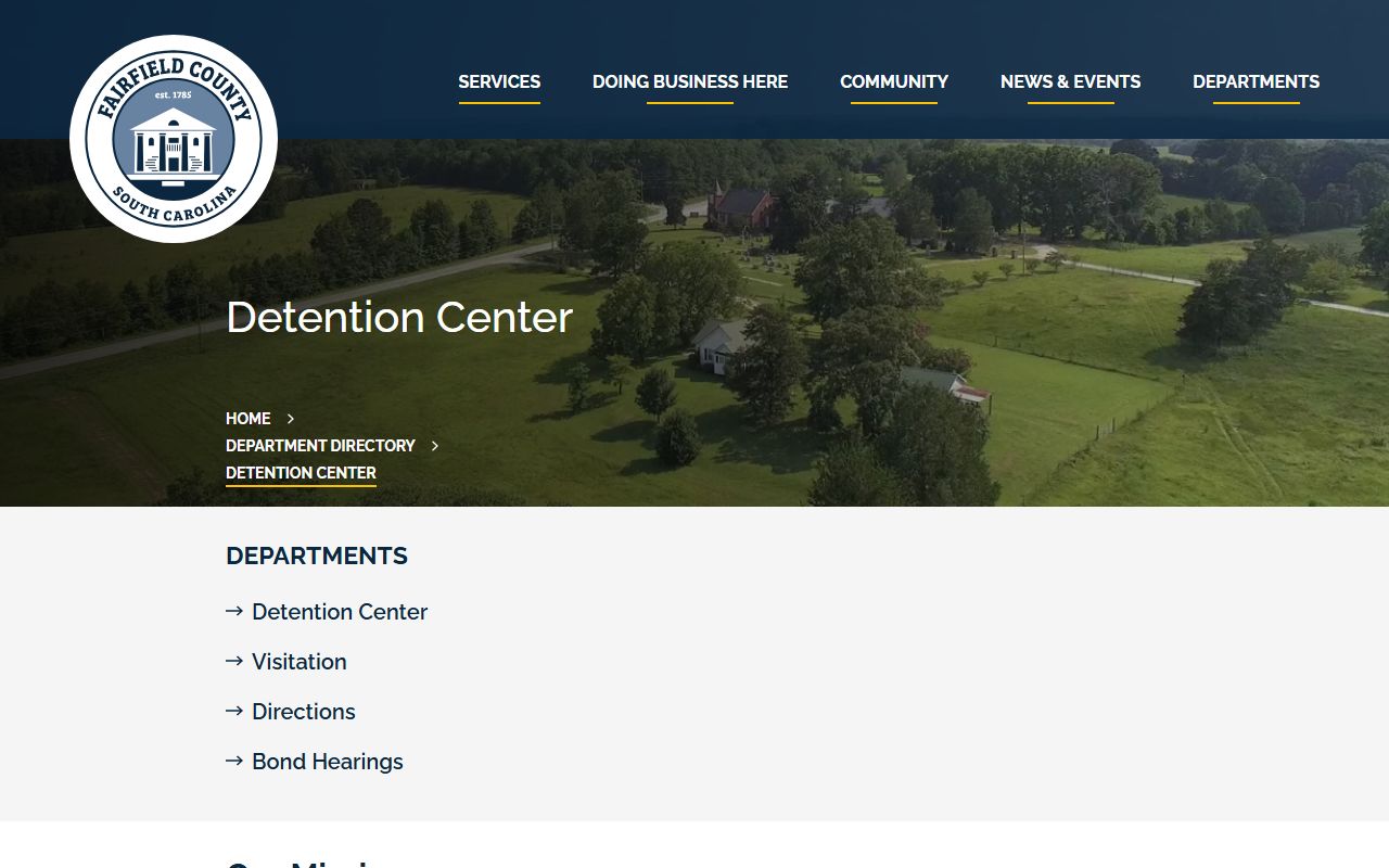 Fairfield County Detention Center inmate population contact page