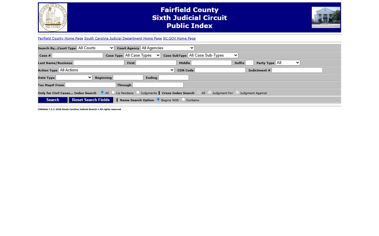Fairfield County court records after arrest Public Index search